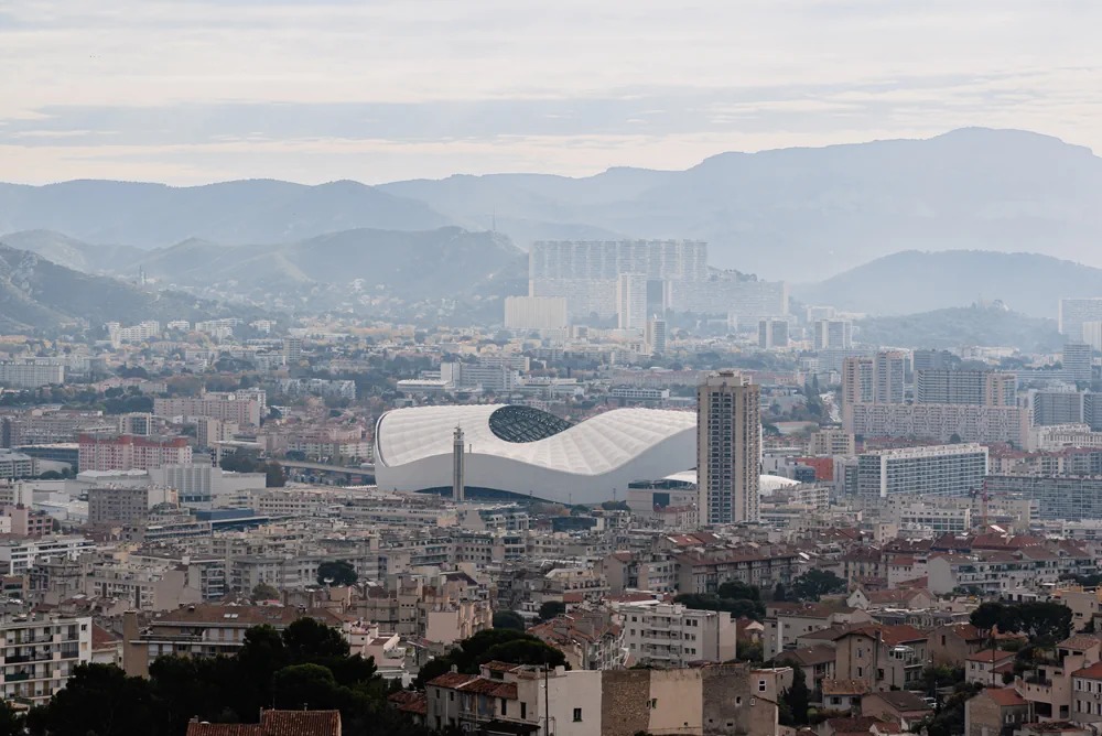 Marseille - skyline en Stade Velodrome